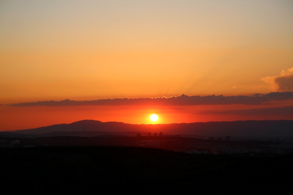 Solar sky in the evening