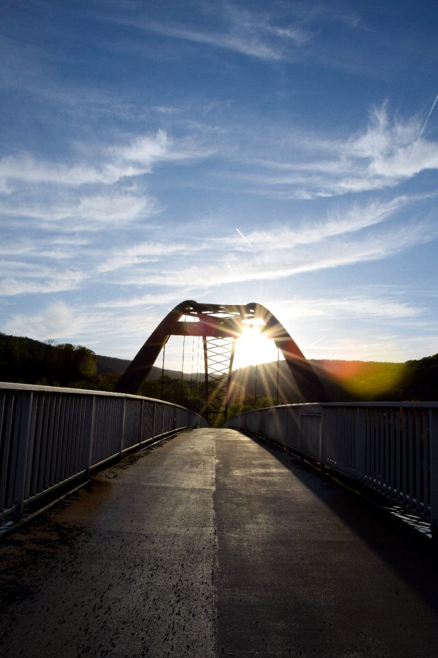 Dusk bridge construction abendstimmung