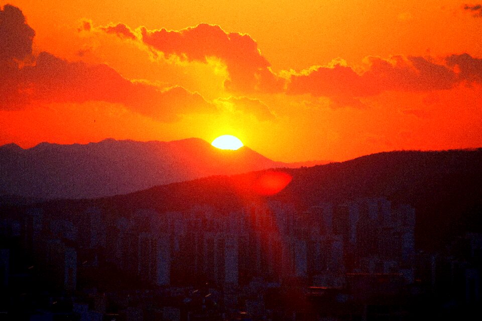 Evening mountain nature