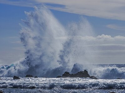 Seashore storm splash photo