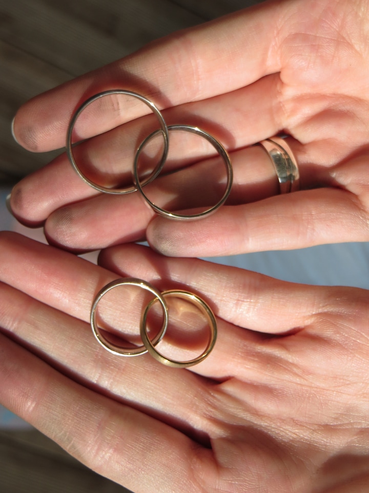 Gold jewellery hands