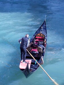Gondolier sea venice photo