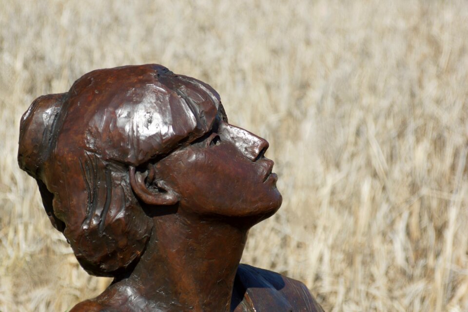 Female statue grass