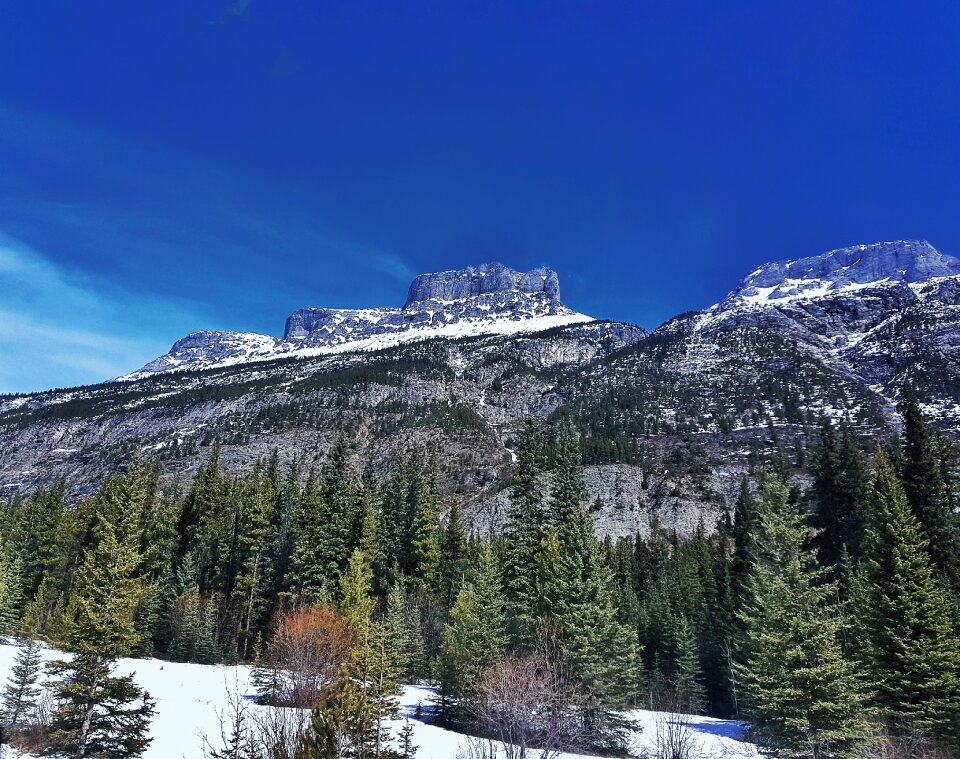 Nature mountain peak sky