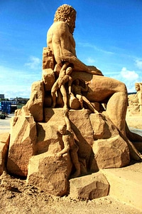 Sand sculpture statue artists photo
