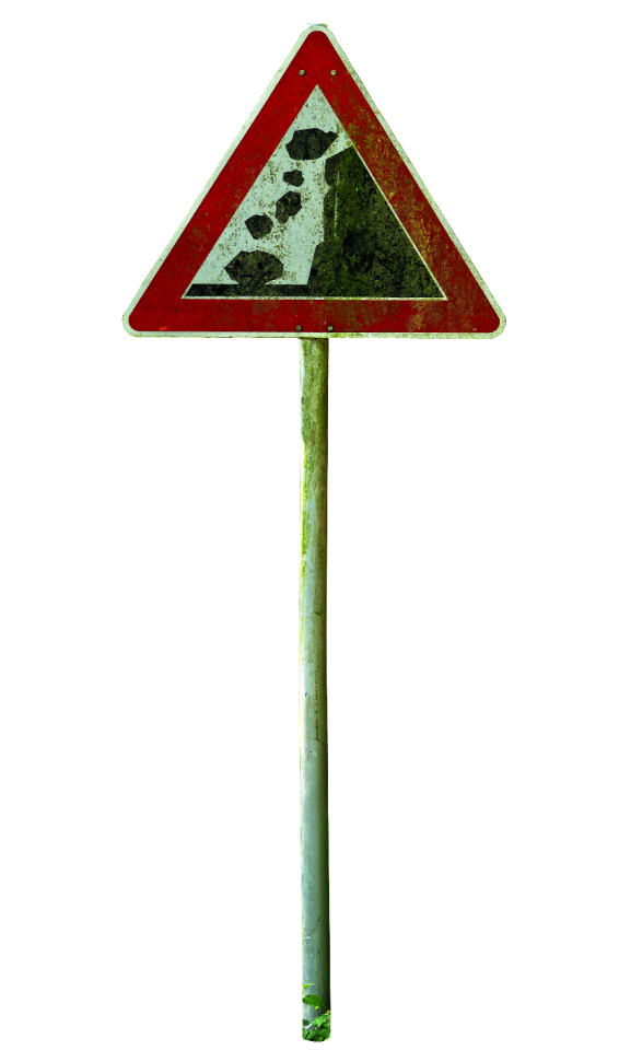 Traffic sign warning sign