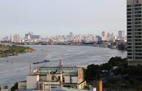 Panorama silhouette saigon photo