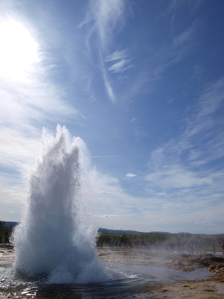 Landscape fountain eruption