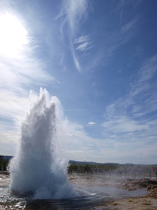 Landscape fountain eruption