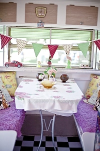 Kitchen dining table automobile camper