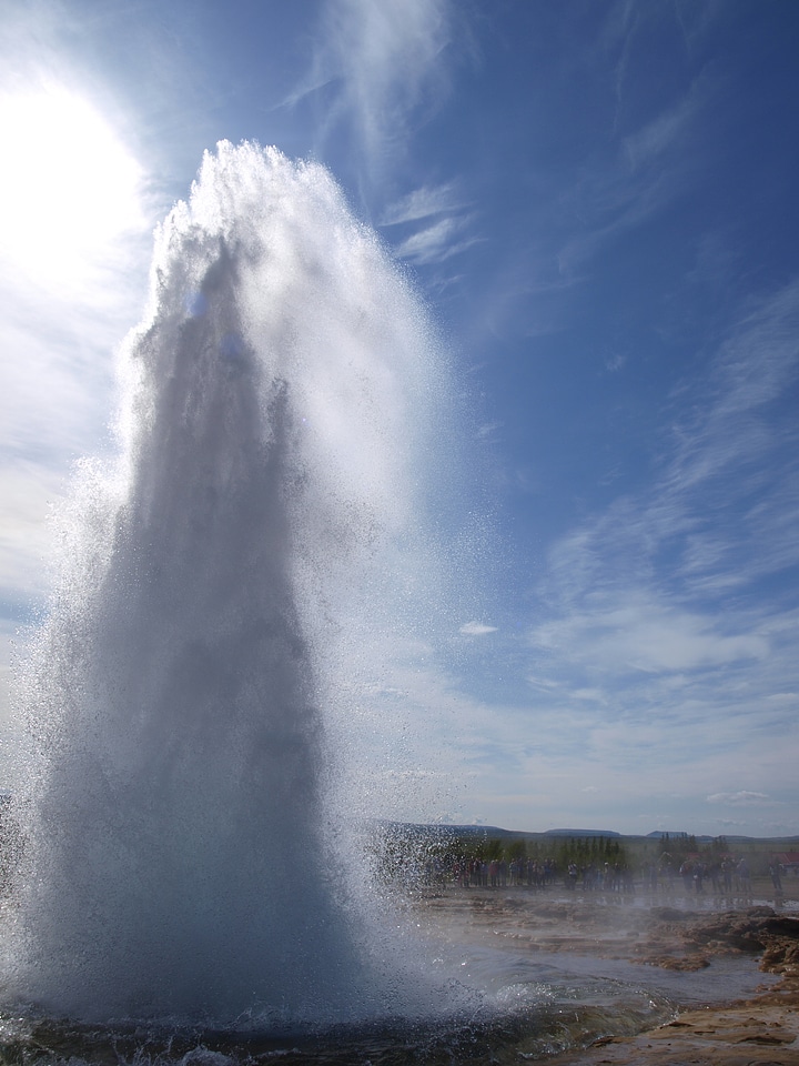 Landscape fountain eruption