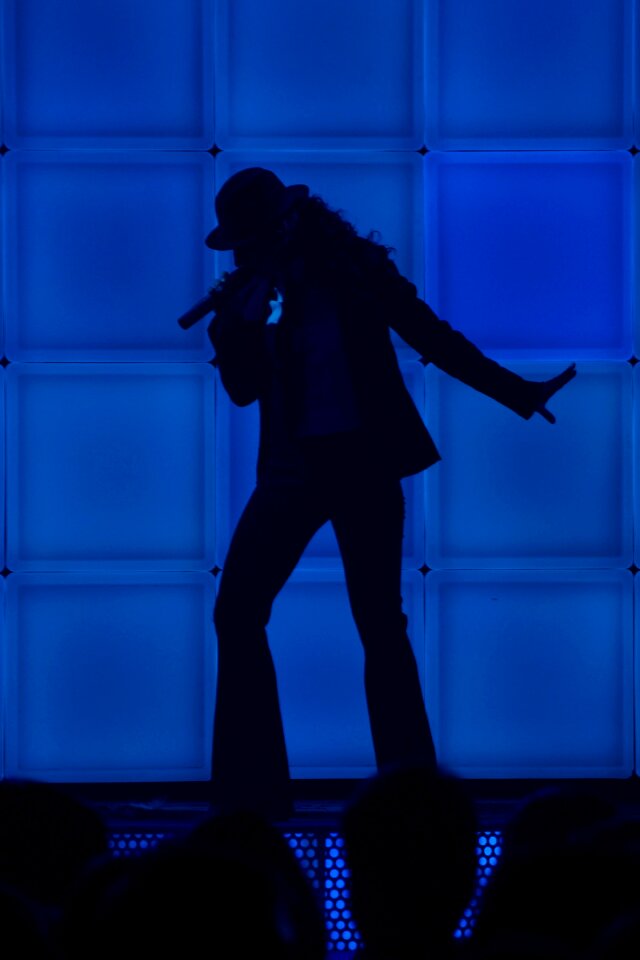 Music silhouette stage