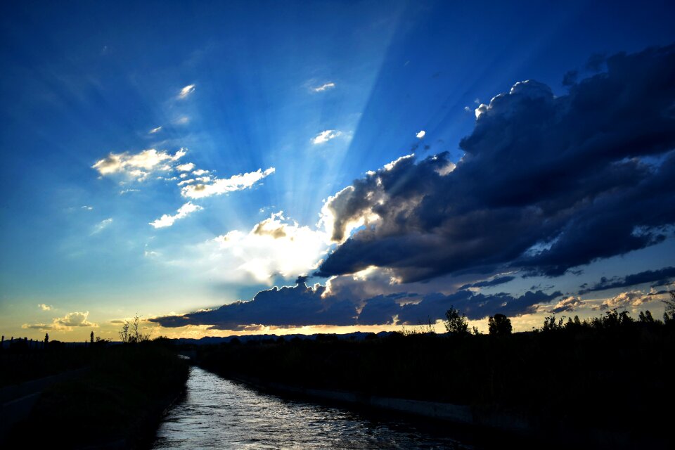 Body of water landscape sunset