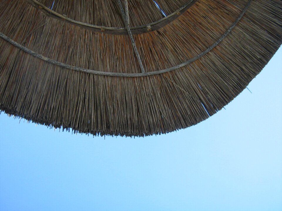 Beach paradise under the umbrella