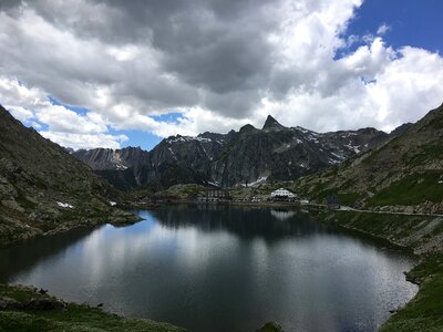 No person mountain lake