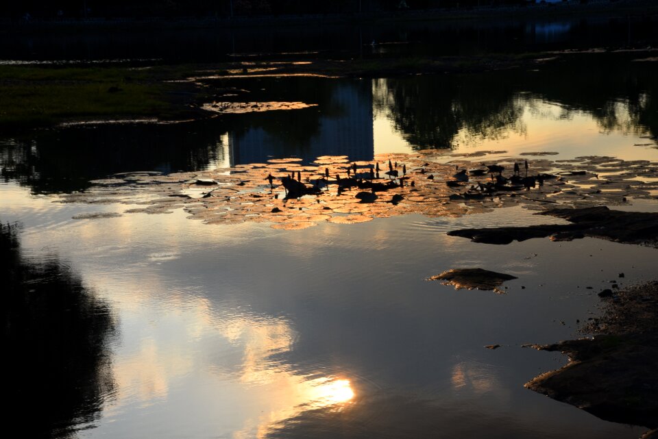 Panoramic river dusk