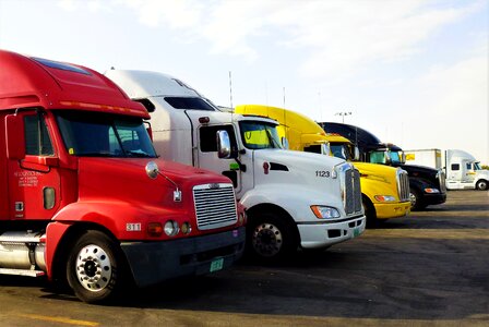 Truck traffic american photo