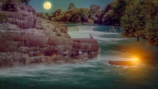 Dawn nature moon