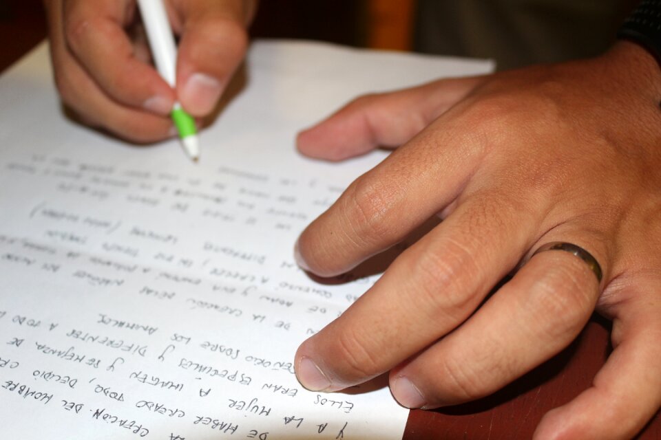 Writing business hand