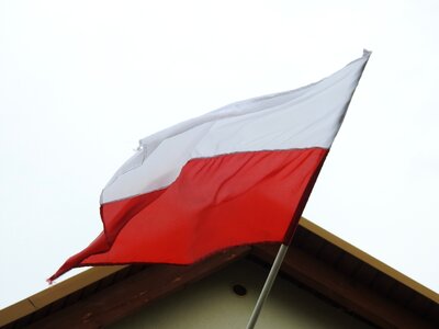 Patriotism white-red polish flag photo