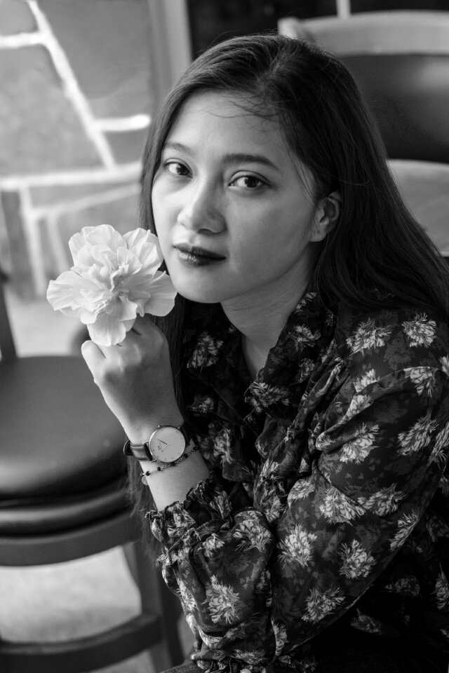 Girl black-white photograph Free photos
