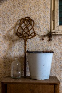 Old bucket putz bucket carpet beater