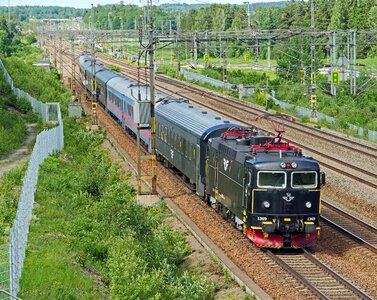 Regional traffic commuter train electric locomotive photo