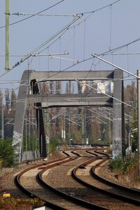 Train bridge railway line photo