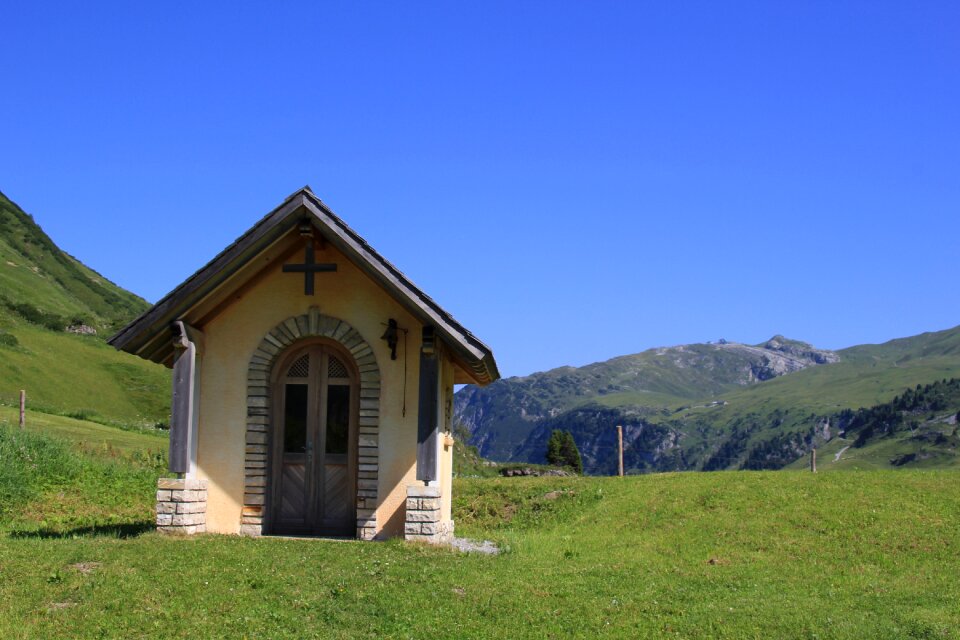 Summer landscape house photo