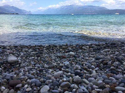 Beach lake rocks photo