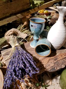 Chalice ceramic cups flower