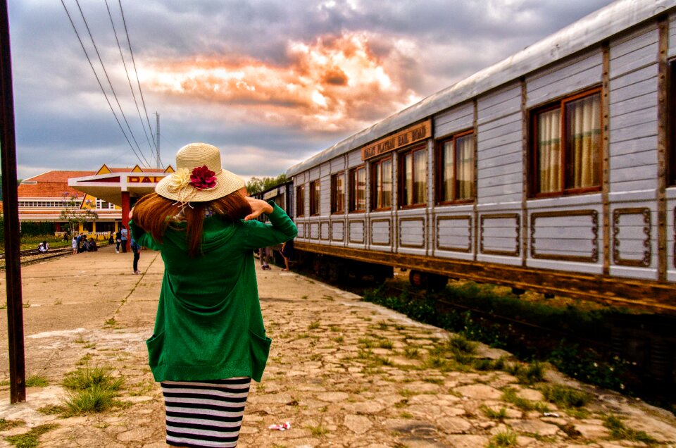 Waiting train leave