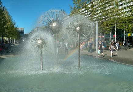 Rainbow water feature fountain