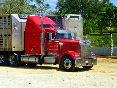 Transport truck truck tractor photo