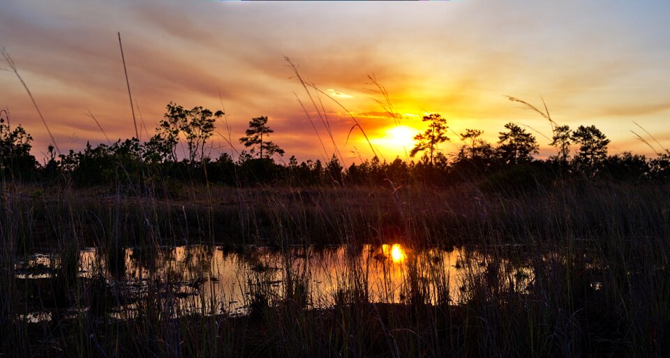 Panoramic dusk water photo