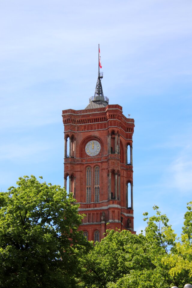 Clock tower berlin germany photo