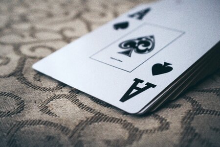 Closeup poker cards photo