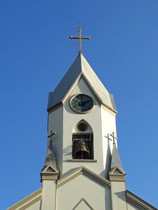 Christian cross architecture sky