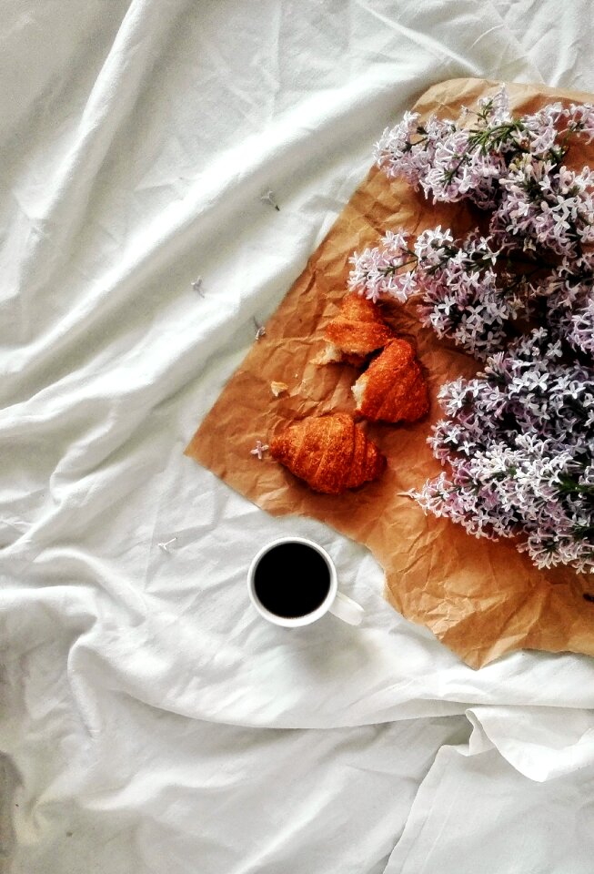 Breakfast coffee bed
