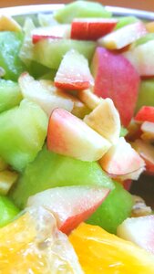 Peach cantalop banana