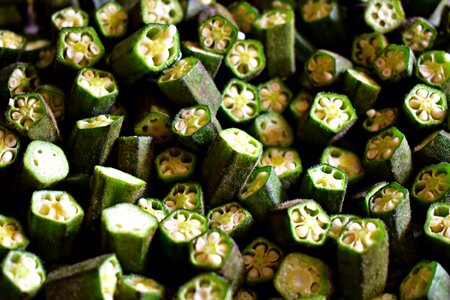Okro bhindi green seed pods