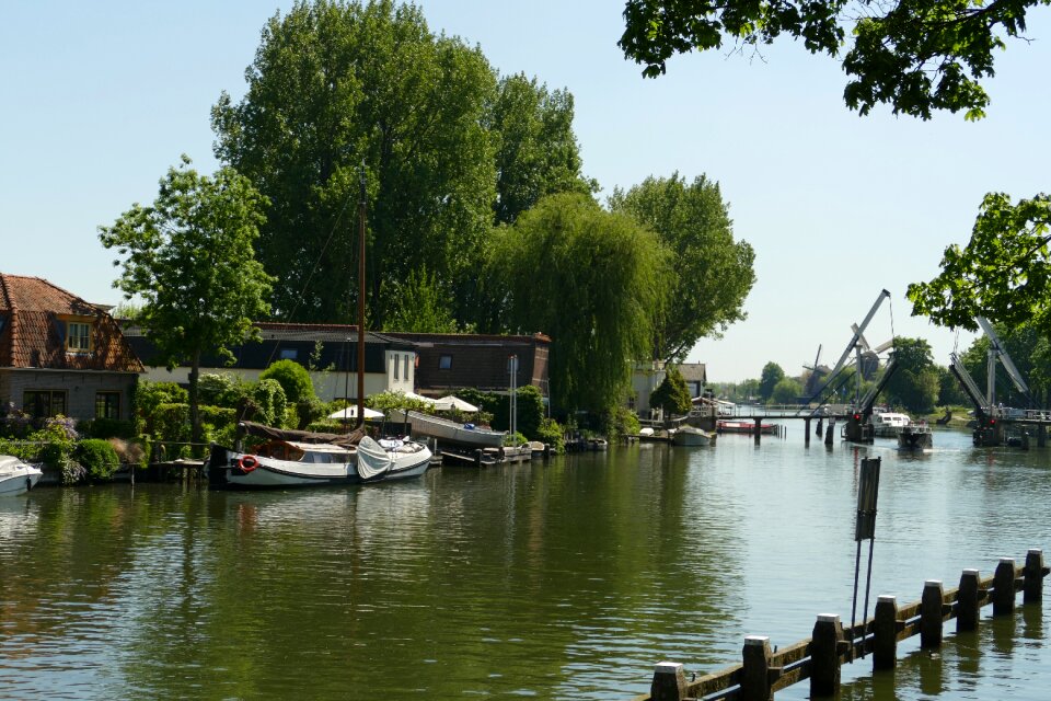 Netherlands bridge boat