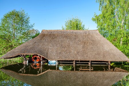 Reed water boat house photo