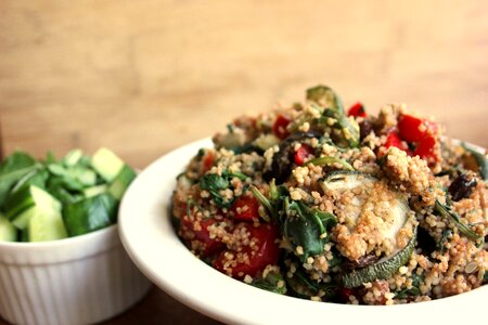 Vegan couscous salad healthy photo