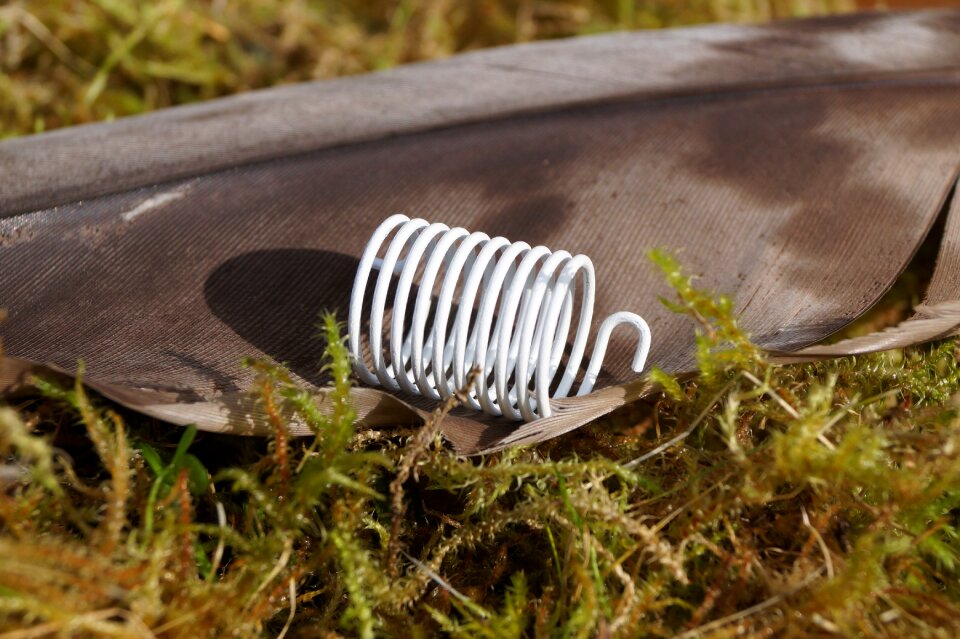 Close up white spiral spring