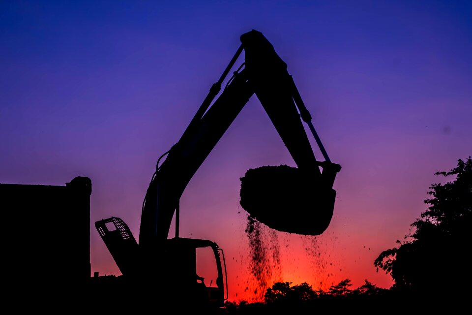 Sunset excavator Free photos