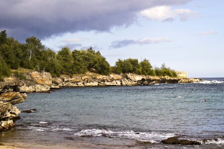 Shore coastline swimmers photo