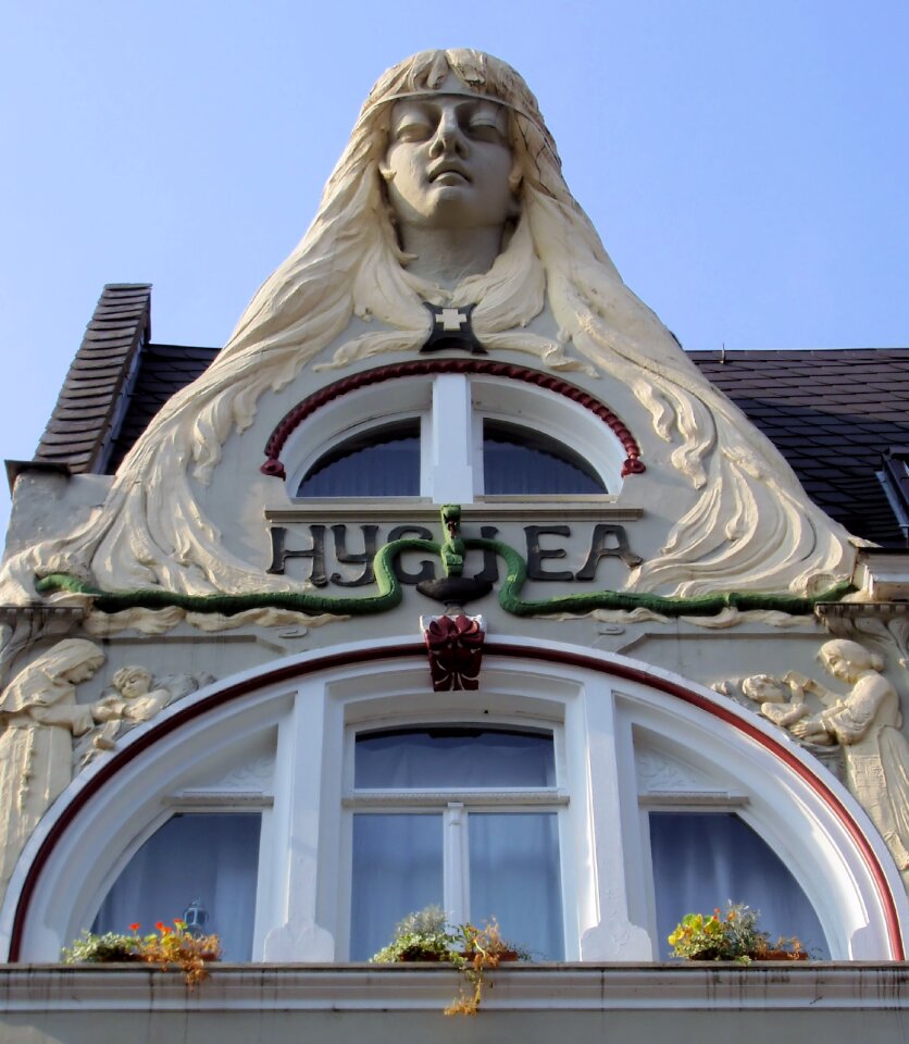 Hygeia goddess of health architecture wall sculptures