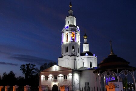 Evening orthodox dome of the cathedral