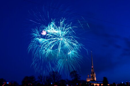 The peter and paul fortress fireworks night photo